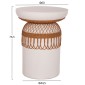 ΒΟΗΘΗΤΙΚΟ ΤΡΑΠΕΖΙ PRILEP HM18159.02 FIBER CEMENT ΛΕΥΚΟ & RATTAN--Φ60x76,5Υεκ