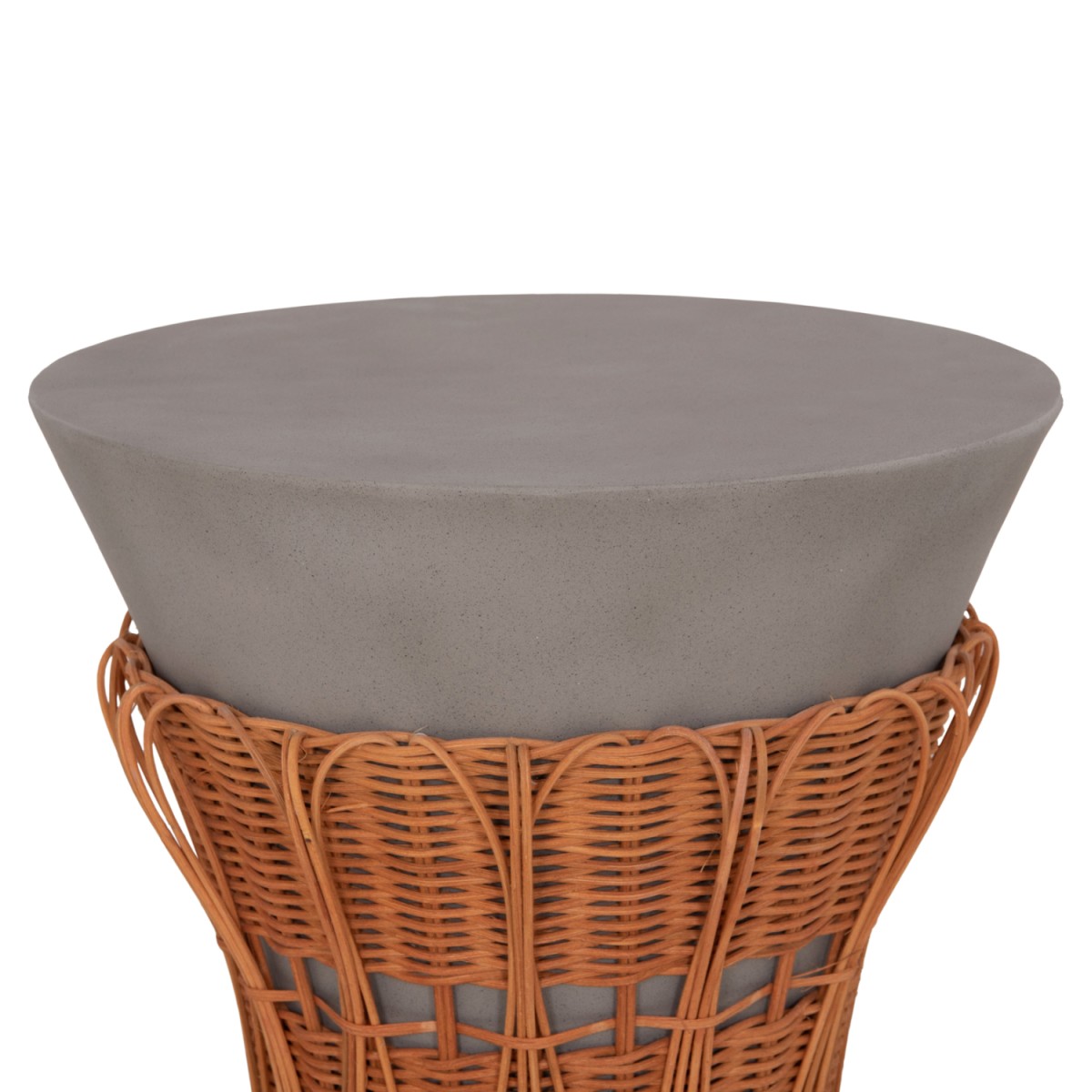 ΤΡΑΠΕΖΙ ΒΟΗΘΗΤΙΚΟ PERRAL HM18164.03S FIBER CEMENT ΓΚΡΙ-ΦΥΣΙΚΟ RATTAN--Φ42x36Υεκ