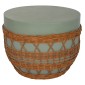 ΤΡΑΠΕΖΙ ΣΑΛΟΝΙΟΥ VILHENA HM18165 FIBER CEMENT ΠΡΑΣΙΝΟ-RATTAN ΦΥΣΙΚΟ Φ56x47Υεκ.