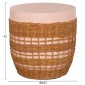 ΒΟΗΘΗΤΙΚΟ ΤΡΑΠΕΖΙ VILHENA HM18166 FIBER CEMENT ΡΟΖ-RATTAN ΦΥΣΙΚΟ Φ44.5x45Υεκ.