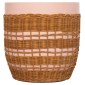 ΒΟΗΘΗΤΙΚΟ ΤΡΑΠΕΖΙ VILHENA HM18166 FIBER CEMENT ΡΟΖ-RATTAN ΦΥΣΙΚΟ Φ44.5x45Υεκ.