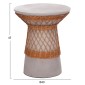 ΒΟΗΘΗΤΙΚΟ ΤΡΑΠΕΖΙ ΣΤΡΟΓΓΥΛΟ DELIA HM18167.03 FIBER CEMENT ΓΚΡΙ & RATTAN Φ40x45Υεκ