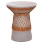 ΒΟΗΘΗΤΙΚΟ ΤΡΑΠΕΖΙ ΣΤΡΟΓΓΥΛΟ DELIA HM18167.03 FIBER CEMENT ΓΚΡΙ & RATTAN Φ40x45Υεκ