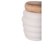ΤΡΑΠΕΖΙ ΒΟΗΘΗΤΙΚΟ PUFFAT HM18172.02 FIBER CEMENT ΛΕΥΚΟ- ΞΥΛΟ TEAK TOP Φ45x46Υεκ.