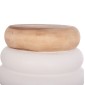 ΤΡΑΠΕΖΙ ΒΟΗΘΗΤΙΚΟ PUFFAT HM18172.02 FIBER CEMENT ΛΕΥΚΟ- ΞΥΛΟ TEAK TOP Φ45x46Υεκ.
