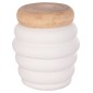 ΤΡΑΠΕΖΙ ΒΟΗΘΗΤΙΚΟ PUFFAT HM18172.02 FIBER CEMENT ΛΕΥΚΟ- ΞΥΛΟ TEAK TOP Φ45x46Υεκ.