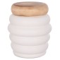 ΤΡΑΠΕΖΙ ΒΟΗΘΗΤΙΚΟ PUFFAT HM18172.02 FIBER CEMENT ΛΕΥΚΟ- ΞΥΛΟ TEAK TOP Φ45x46Υεκ.