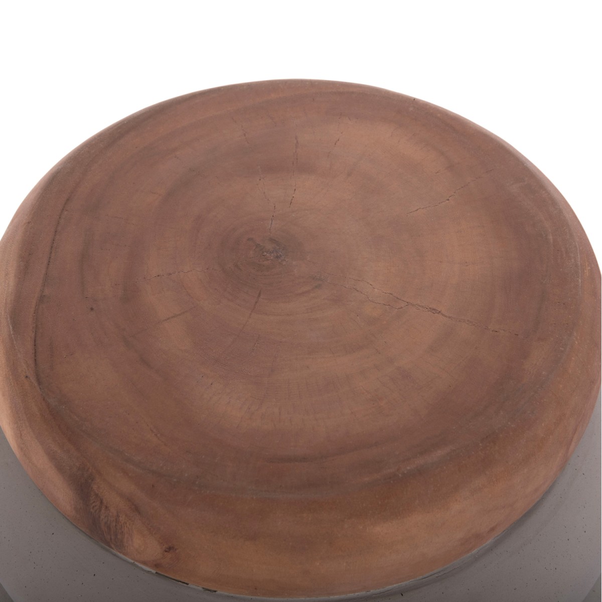 ΤΡΑΠΕΖΙ ΒΟΗΘΗΤΙΚΟ PUFFAT HM18172.03 FIBER CEMENT ΓΚΡΙ- ΞΥΛΟ TEAK TOP Φ45x46Υεκ.