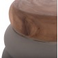 ΤΡΑΠΕΖΙ ΒΟΗΘΗΤΙΚΟ PUFFAT HM18172.03 FIBER CEMENT ΓΚΡΙ- ΞΥΛΟ TEAK TOP Φ45x46Υεκ.