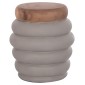 ΤΡΑΠΕΖΙ ΒΟΗΘΗΤΙΚΟ PUFFAT HM18172.03 FIBER CEMENT ΓΚΡΙ- ΞΥΛΟ TEAK TOP Φ45x46Υεκ.