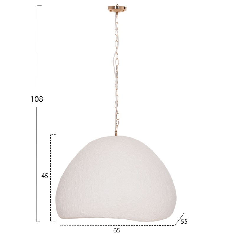 ΦΩΤΙΣΤΙΚΟ ΟΡΟΦΗΣ ΚΡΕΜΑΣΤΟ JAYLEN HM4703.02L FIBER CEMENT ΛΕΥΚΟ 65x55x45Υεκ.