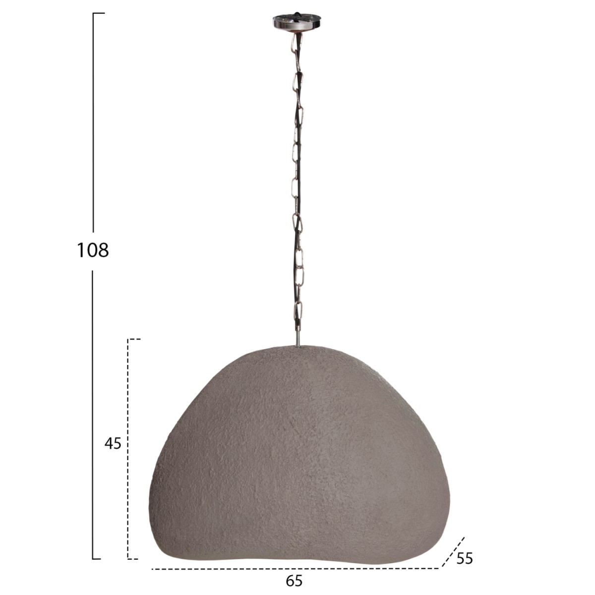 ΦΩΤΙΣΤΙΚΟ ΟΡΟΦΗΣ ΚΡΕΜΑΣΤΟ JAYLEN HM4703.03L FIBER CEMENT ΓΚΡΙ 65x55x45Υεκ.