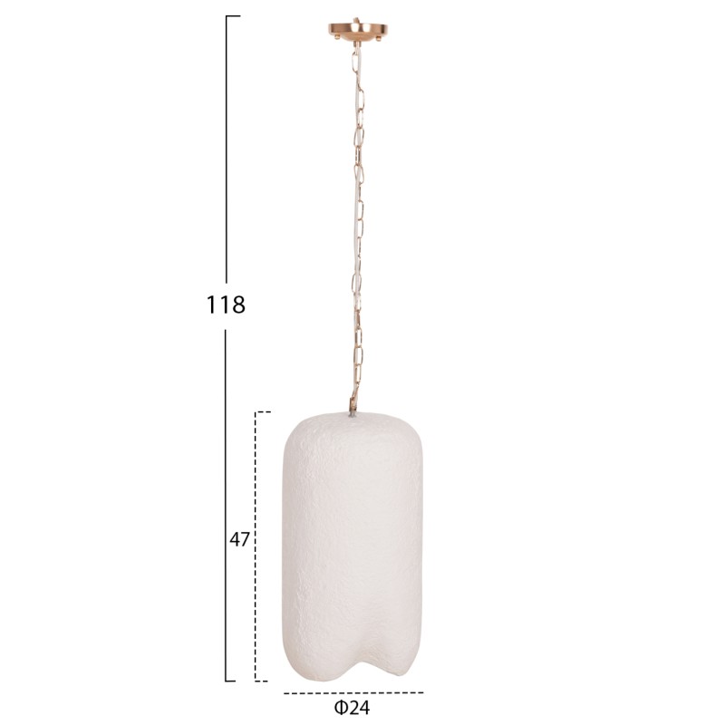 ΦΩΤΙΣΤΙΚΟ ΟΡΟΦΗΣ ΚΡΕΜΑΣΤΟ LOGKY HM4704.02S--FIBER CEMENT ΛΕΥΚΟ Φ24x47Υεκ