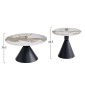 ΣΕΤ 2 ΤΡΑΠΕΖΙΑ ΣΑΛΟΝΙΟΥ JEN HM18305.02 ΜΕΤΑΛΛΟ ΜΑΥΡΟ-SINTERED STONE PANDORA Φ50εκ & Φ70εκ