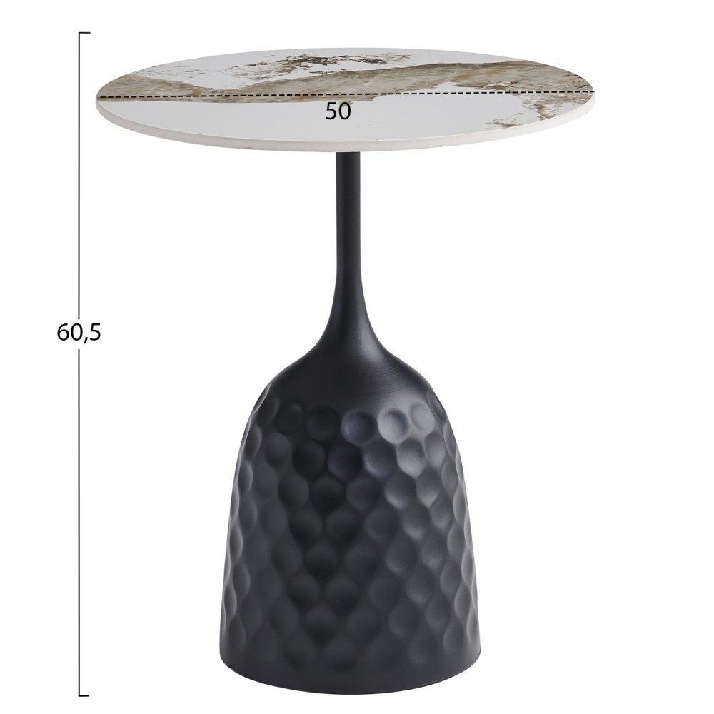 ΤΡΑΠΕΖΙ ΣΑΛΟΝΙΟΥ LONGSTEM HM18317.02 ΒΑΣΗ ΜΑΥΡΗ--SINTERED STONE PANDORA SCHEME Φ50