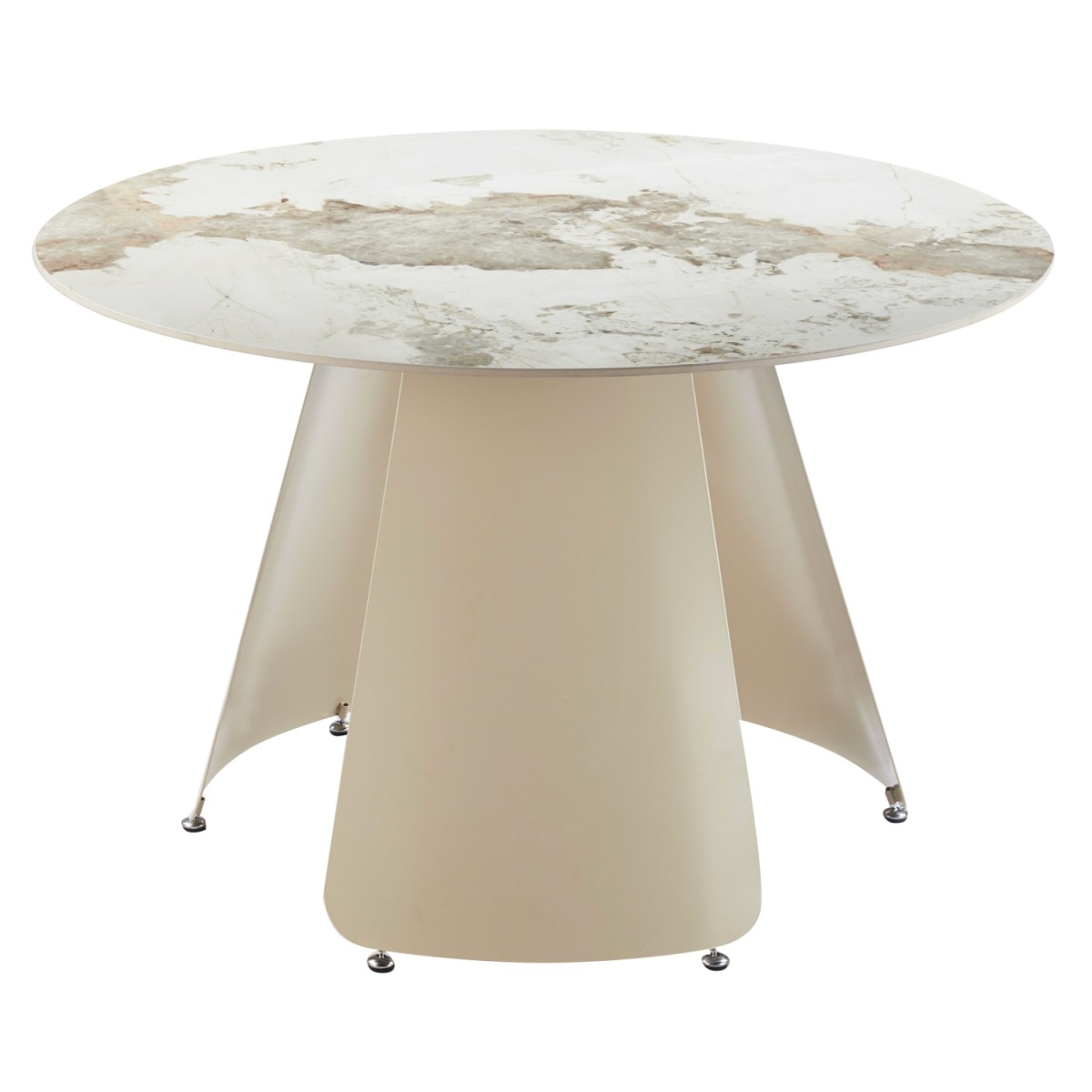 ΤΡΑΠΕΖΙ ΤΡΑΠΕΖΑΡΙΑΣ ΣΤΡΟΓΓΥΛΟ SEDAR HM18326 ΚΕΡΑΜΙΚΟ TOP--ΚΡΕΜ ΜΕΤΑΛ.ΠΟΔΙΑ Φ120x78Υ