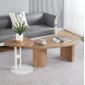 ΤΡΑΠΕΖΙ ΣΑΛΟΝΙΟΥ ΟΒΑΛ ALPER HM18327 MDF ΣΕ SONAMA ΧΡΩΜΑ 110x60x40Υεκ