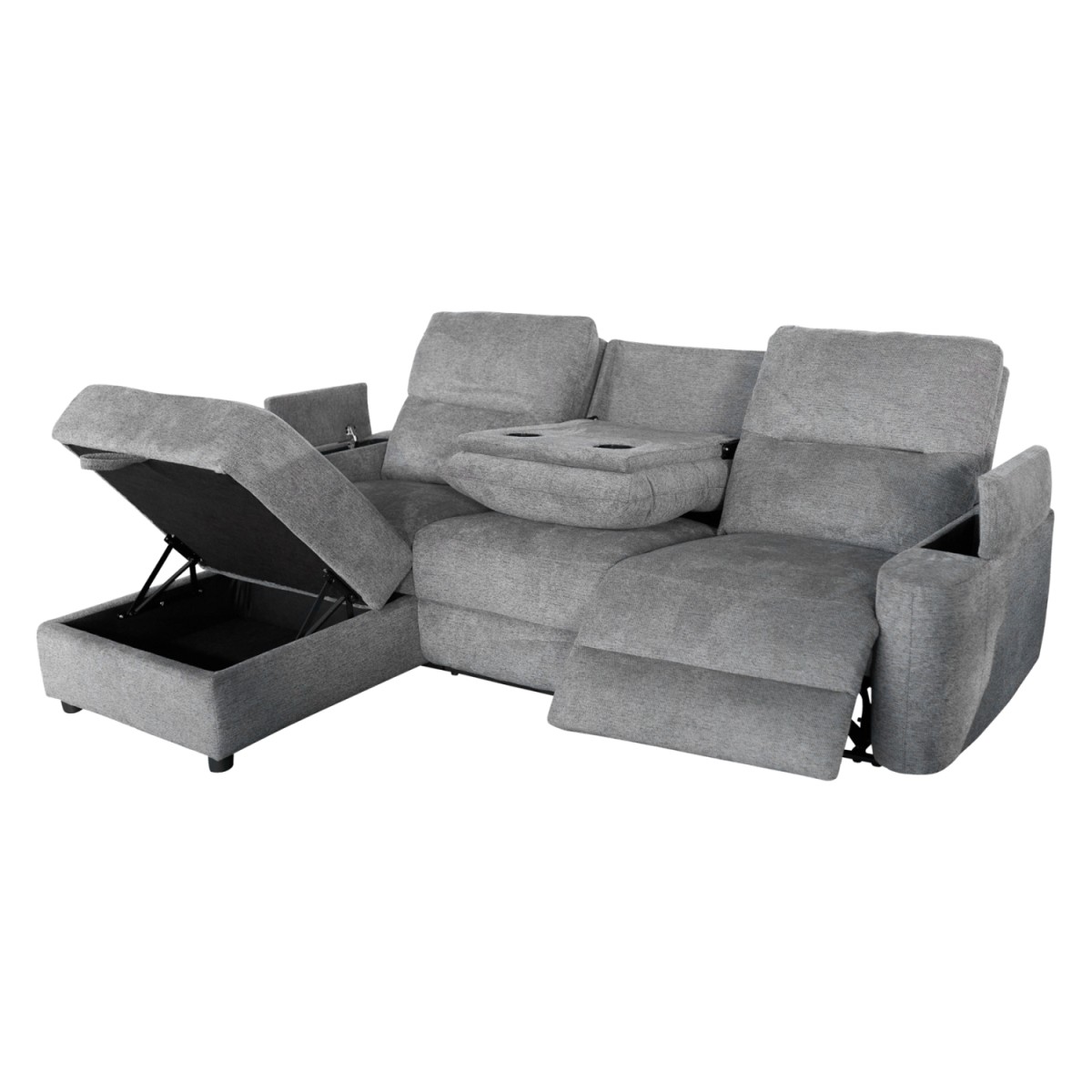 ΚΑΝΑΠΕΣ ΑΡΙΣΤΕΡΗ ΓΩΝΙΑ SYNTHIA HM3308.03L ΑΝΑΚΛΙΣΗ & ΑΠΟΘ.ΧΩΡΟΣ--ΓΚΡΙ 246x159x97Υεκ