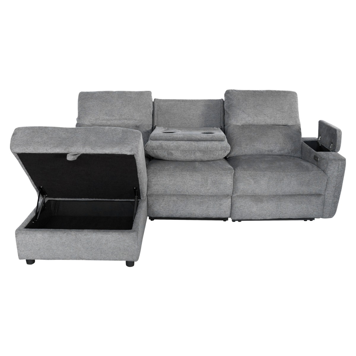 ΚΑΝΑΠΕΣ ΑΡΙΣΤΕΡΗ ΓΩΝΙΑ SYNTHIA HM3308.03L ΑΝΑΚΛΙΣΗ & ΑΠΟΘ.ΧΩΡΟΣ--ΓΚΡΙ 246x159x97Υεκ