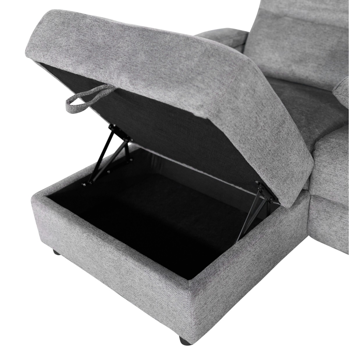 ΚΑΝΑΠΕΣ ΑΡΙΣΤΕΡΗ ΓΩΝΙΑ SYNTHIA HM3308.03L ΑΝΑΚΛΙΣΗ & ΑΠΟΘ.ΧΩΡΟΣ--ΓΚΡΙ 246x159x97Υεκ