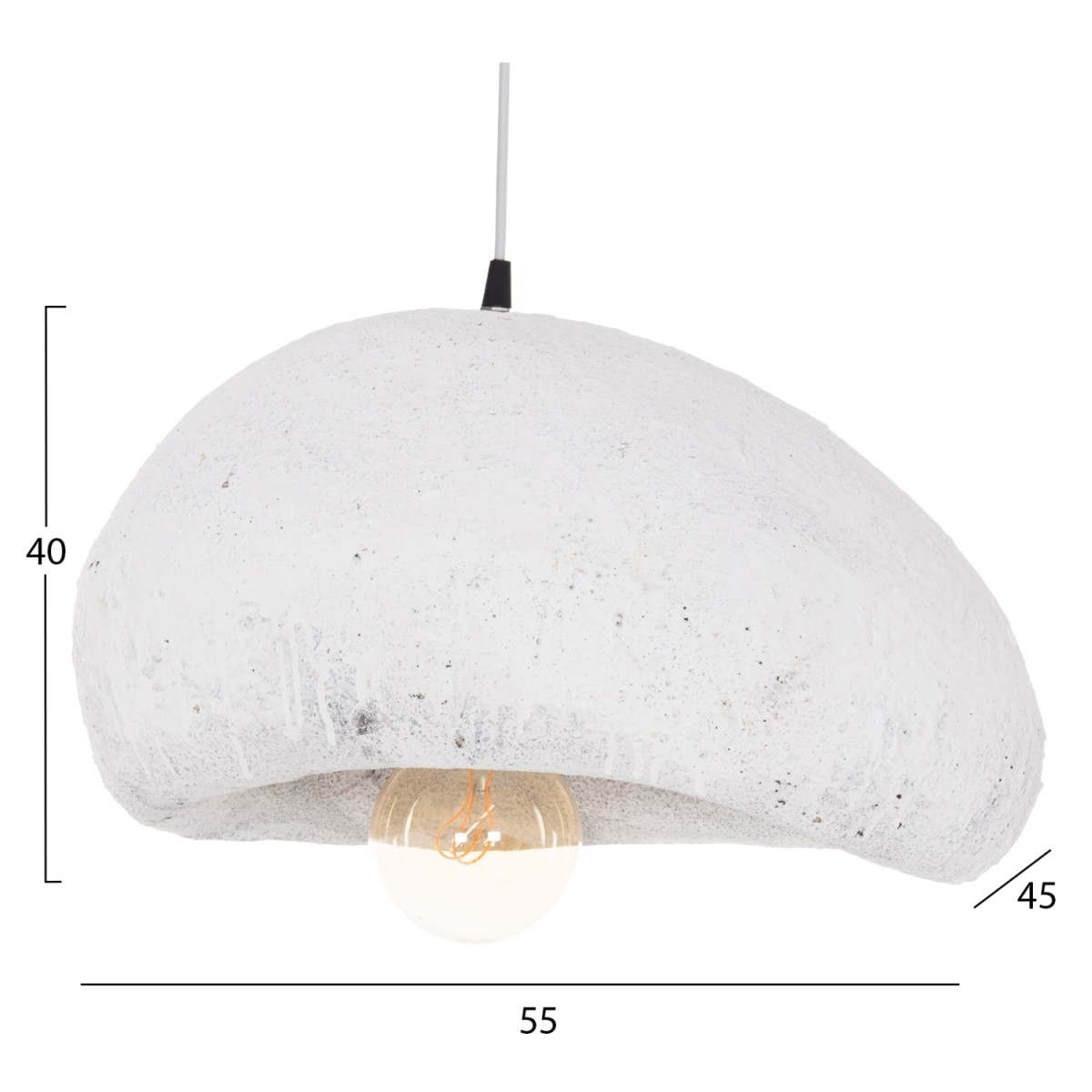 ΦΩΤΙΣΤΙΚΟ ΟΡΟΦΗΣ ΜΕ ΟΨΗ ΠΕΤΡΑΣ STONER (M) HM4418.02 ΛΕΥΚΟ 55x45x40Υεκ.