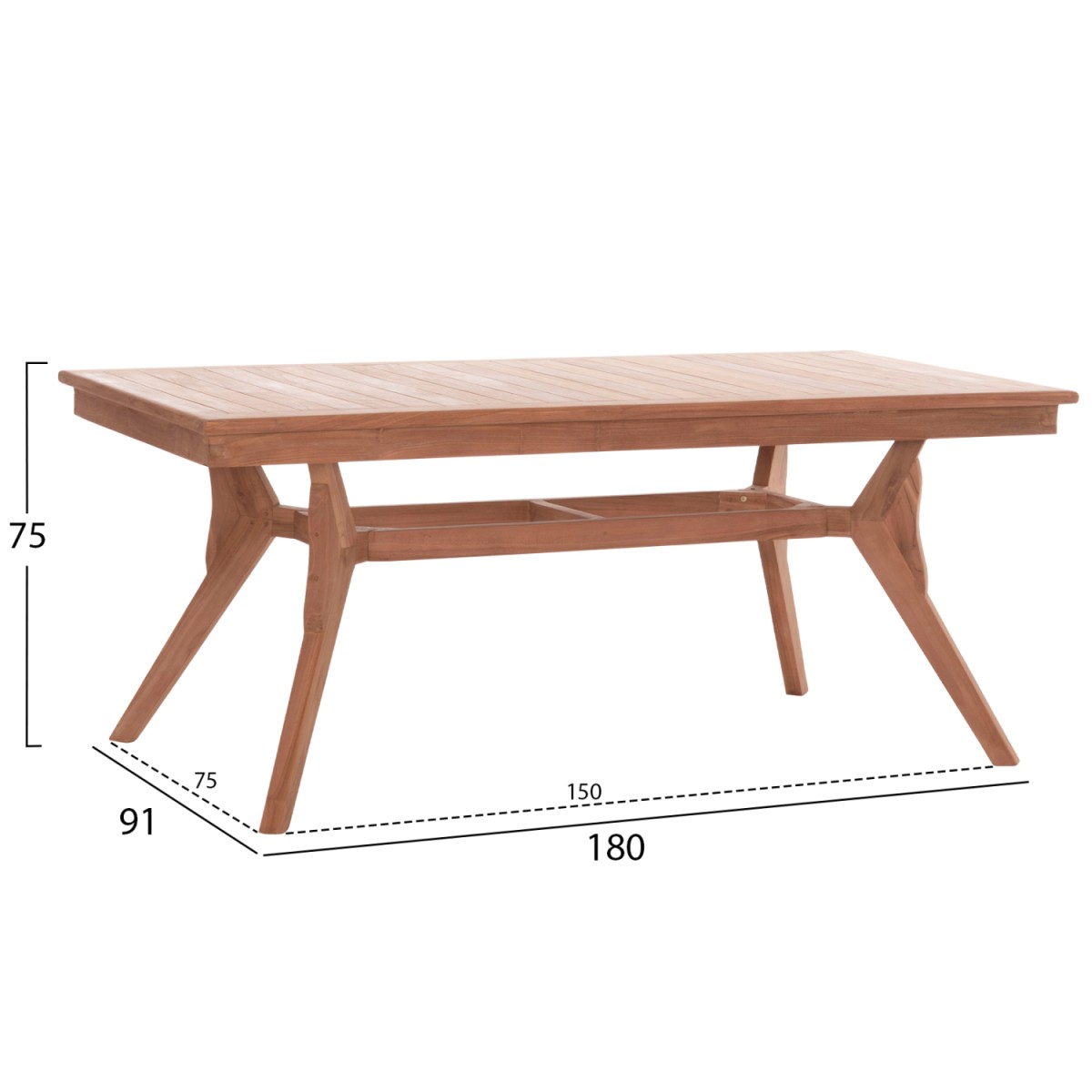 ΤΡΑΠΕΖΙ ΤΡΑΠΕΖΑΡΙΑΣ WONDER HM18116 ΞΥΛΟ TEAK--ΦΥΣΙΚΟ 180x91x75Υεκ.