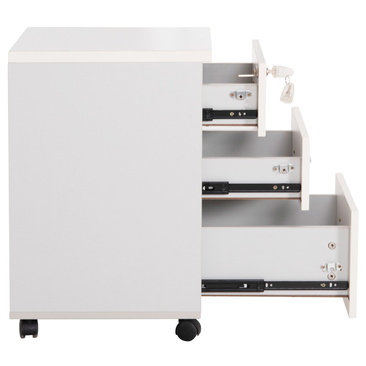 ΣΥΡΤΑΡΙΕΡΑ ΓΡΑΦΕΙΟΥ ΜΕ ΚΛΕΙΔΑΡΙΑ VANCE HM2159 ΛΕΥΚΗ ΜΕΛΑΜΙΝΗ-ΡΟΔΑΚΙΑ 39x40x60Υεκ.