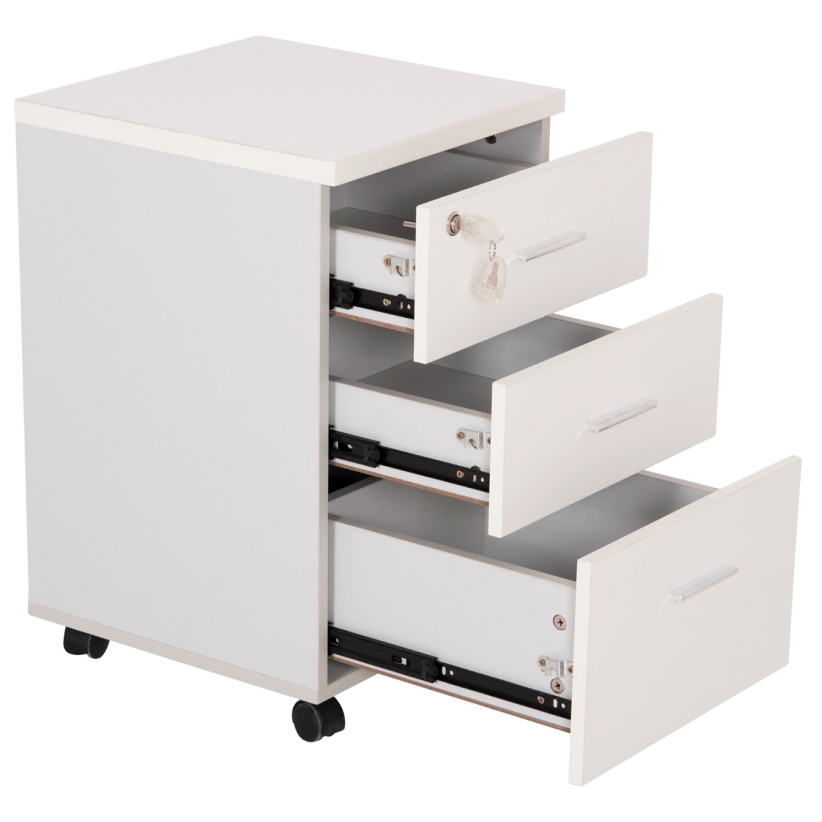 ΣΥΡΤΑΡΙΕΡΑ ΓΡΑΦΕΙΟΥ ΜΕ ΚΛΕΙΔΑΡΙΑ VANCE HM2159 ΛΕΥΚΗ ΜΕΛΑΜΙΝΗ-ΡΟΔΑΚΙΑ 39x40x60Υεκ.