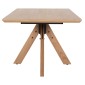 ΤΡΑΠΕΖΙ PAOLO HM9853 MDF ΜΕ ΚΑΠΛΑΜΑ ΦΡΑΞΙΝΟΥ-ΠΟΔΙΑ RUBBERWOOD-ΦΥΣΙΚΟ 180x90x75Yεκ