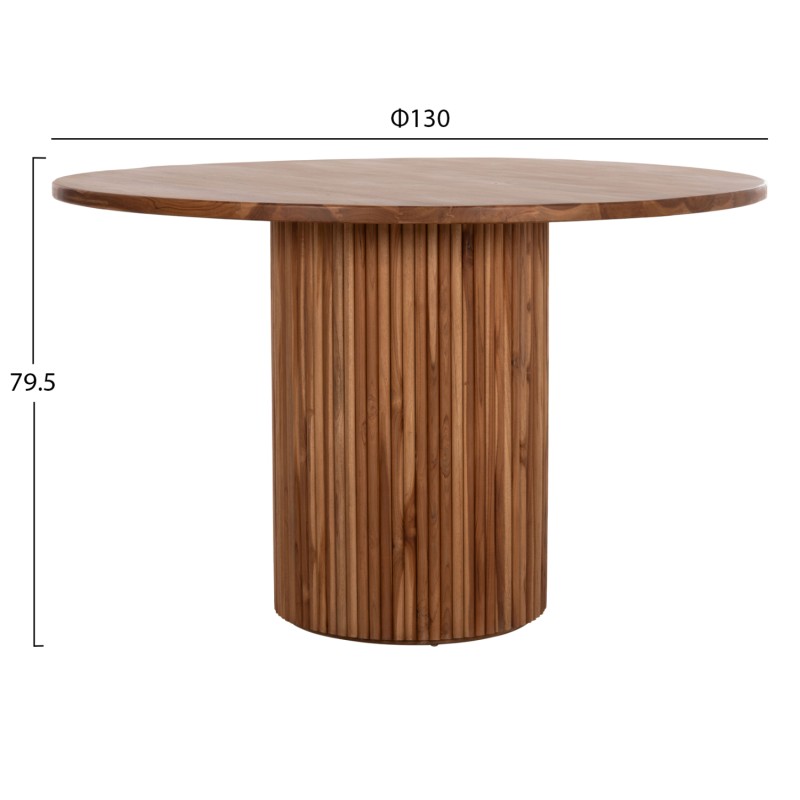 ΤΡΑΠΕΖΙ ΤΡΑΠΕΖΑΡΙΑΣ ΣΤΡΟΓΓΥΛΟ RODER HM9896 ΞΥΛΟ ΤΕΑΚ- 3εκ. πάχος επιφ.- Φ130x79,5Υεκ