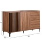 ΜΠΟΥΦΕΣ ΣΕΙΡΑ HARRY HM18006.01 ΜΕΛΑΜΙΝΗ ΦΥΣΙΚΟ ΞΥΛΟΥ-ΜΑΥΡΟ 180x40x92Υεκ.