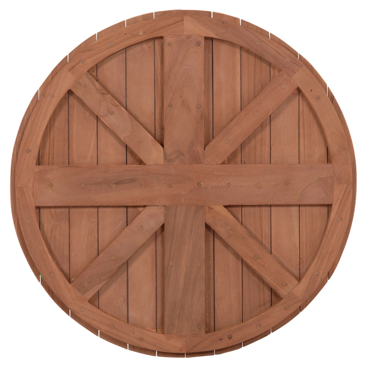 ΕΠΙΦΑΝΕΙΑ ΤΡΑΠΕΖΙΟΥ ΣΤΡΟΓΓΥΛΗ HM18132 ΞΥΛΟ TEAK--ΦΥΣΙΚΟ Φ60x4(πάχος)εκ.