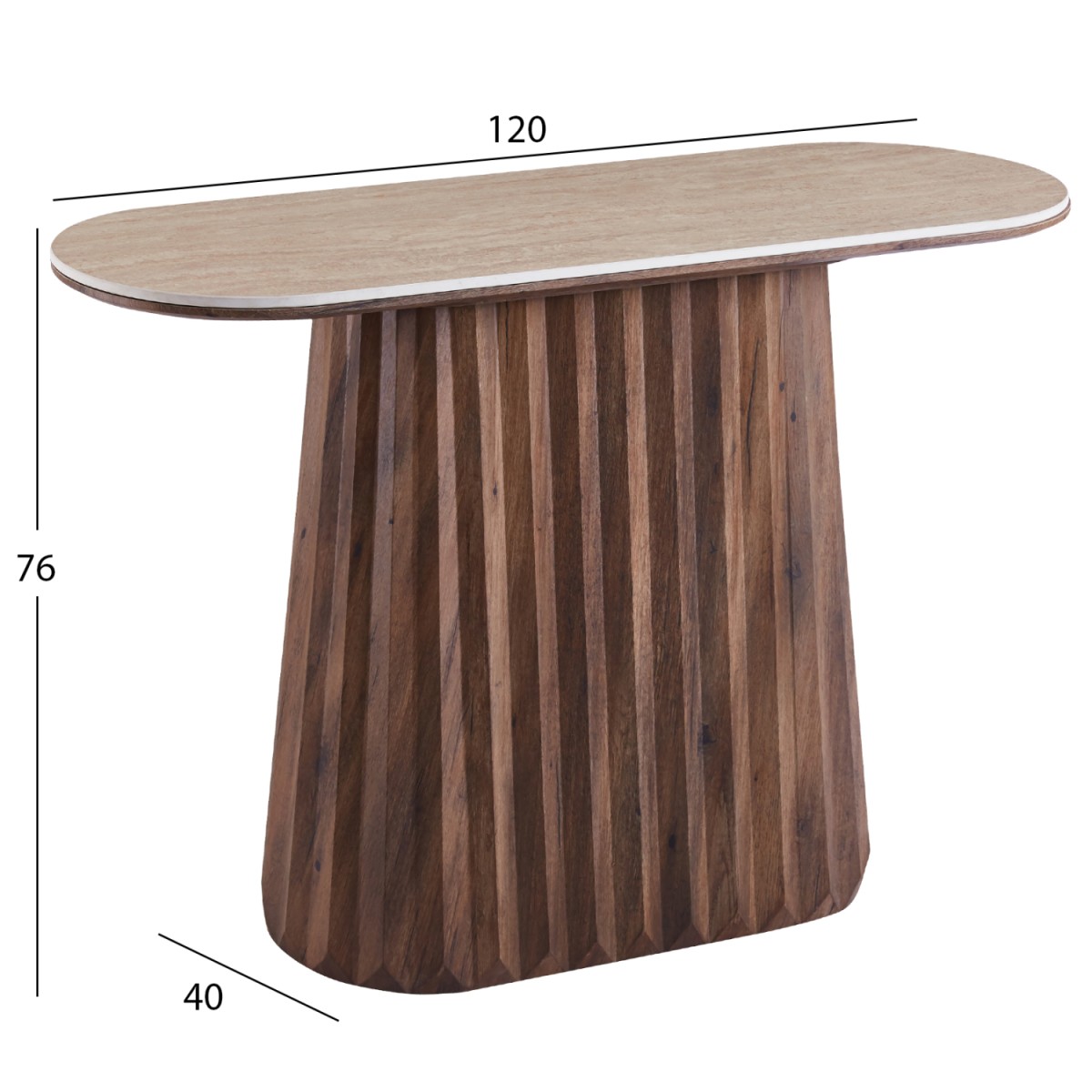 ΚΟΝΣΟΛΑ WALDEN HM18439 ΚΕΡΑΜΙΚΟ TOP ΤΡΑΒΕΡΤΙΝΑ--MDF ΒΑΣΗ ΚΑΡΥΔΙ 120x40x76Υεκ