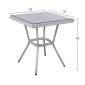 ΤΡΑΠΕΖΙ ΑΛΟΥΜΙΝΙΟΥ HARLOW 70X70X76 BAMBOO LOOK HM5568.01 ΛΕΥΚΗ ΠΑΤΙΝΑ ΜΕ ΓΥΑΛΙ