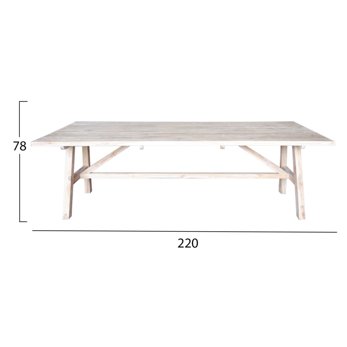 ΤΡΑΠΕΖΙ GROOVE HM9390.01 ΑΠΟ ΞΥΛΟ ΜΑΣΙΦ ΤΕΑΚ 220X100X78Υεκ.