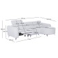 ΚΑΝΑΠΕΣ ΔΕΞΙΑ ΓΩΝΙΑ 3Θ ΜΕ RECLINE VALENTE HM3317.01R ΑΝΟΙΧΤΟ ΓΚΡΙ ΥΦΑΣΜΑ 275x160x104Yεκ