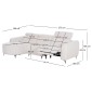 ΚΑΝΑΠΕΣ ΑΡΙΣΤΕΡΗ ΓΩΝΙΑ 3Θ ΜΕ RECLINE VALENTE HM3317.02L ΜΠΕΖ ΥΦΑΣΜΑ 275x160x104Yεκ