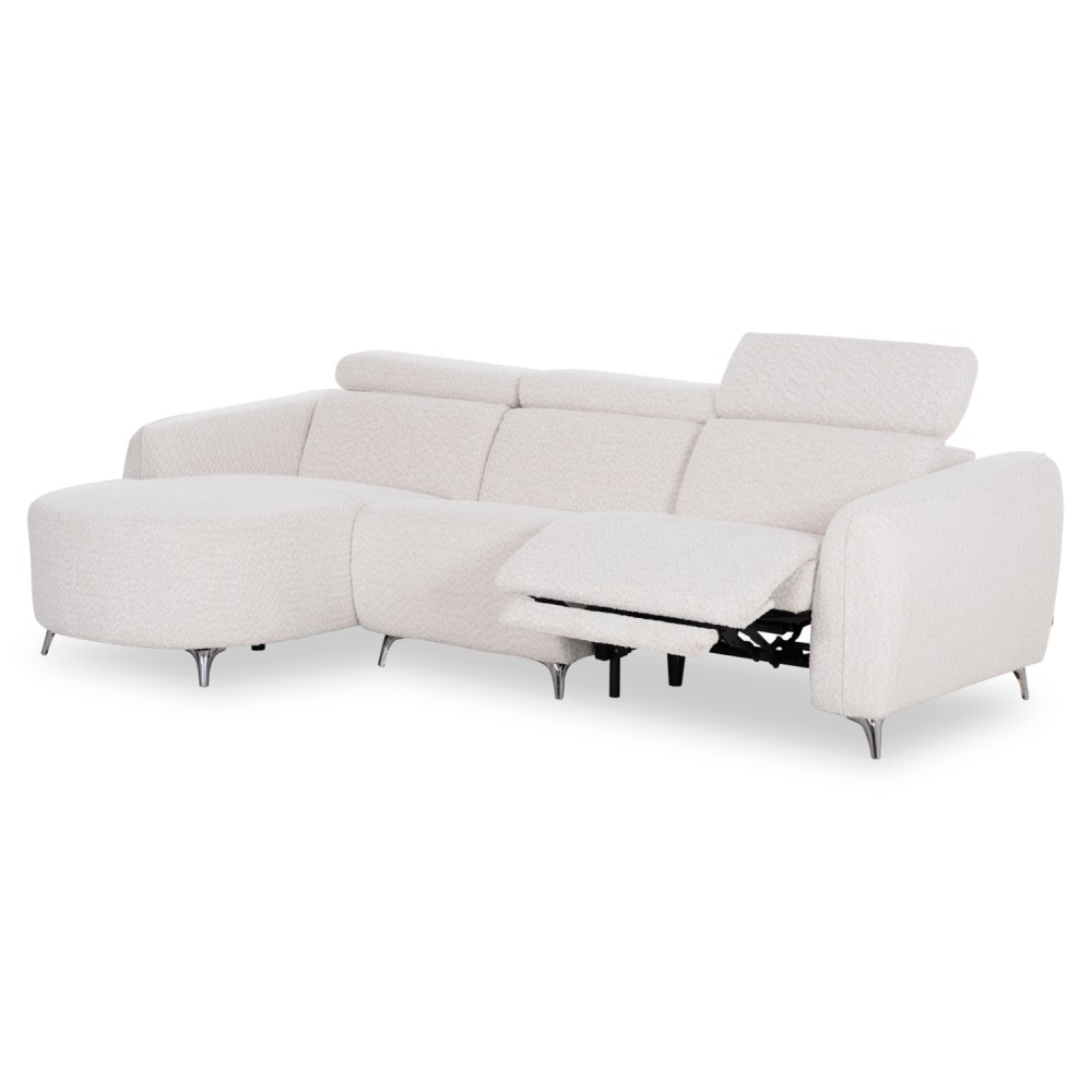 ΚΑΝΑΠΕΣ ΑΡΙΣΤΕΡΗ ΓΩΝΙΑ 3Θ ΜΕ RECLINE VALENTE HM3317.02L ΜΠΕΖ ΥΦΑΣΜΑ 275x160x104Yεκ