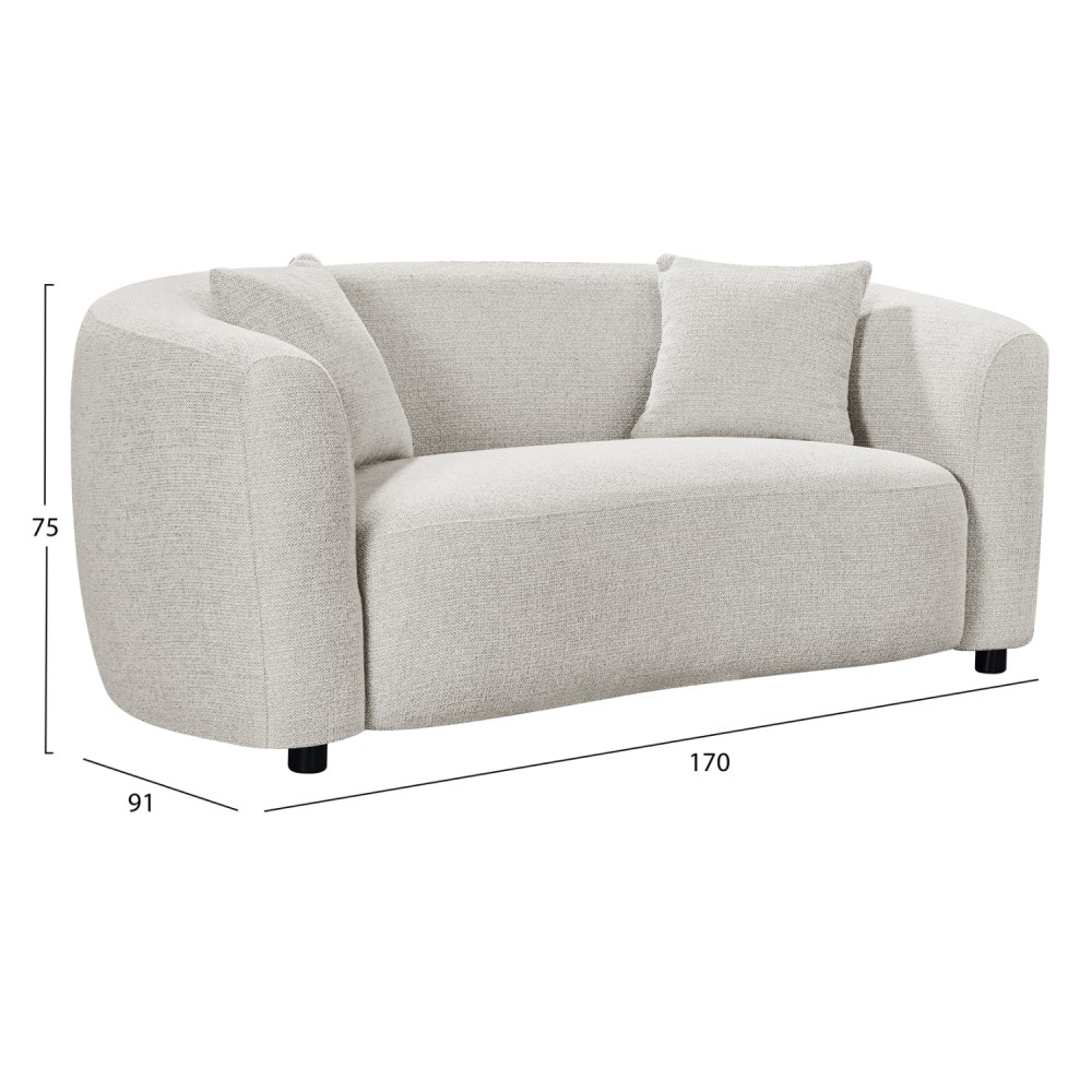 ΚΑΝΑΠΕΣ 2-ΘΕΣΙΟΣ NORD HM3322.02 ΑΝΟΙΧΤΟ ΜΠΕΖ ΥΦΑΣΜΑ 170x91x75Υεκ.