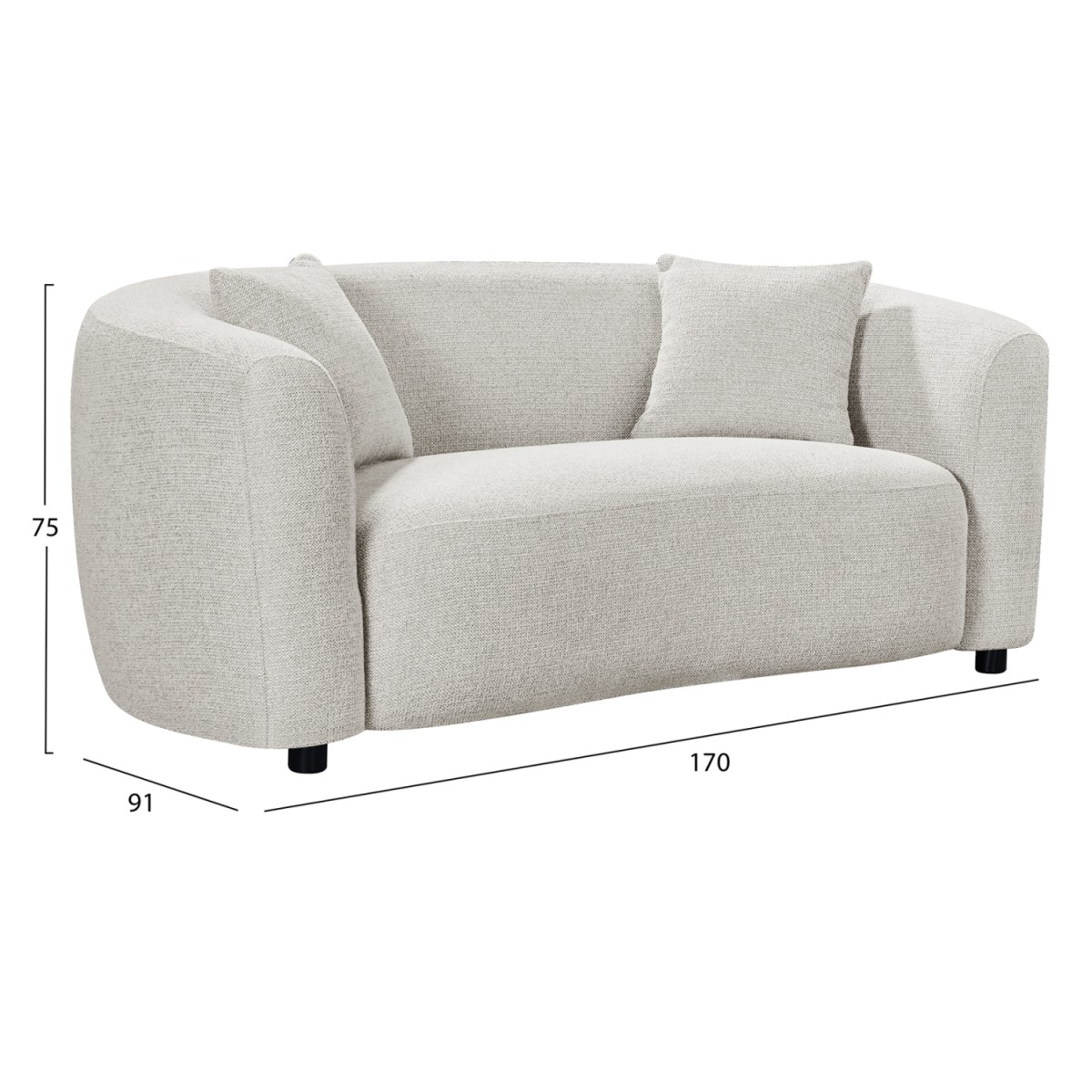 ΚΑΝΑΠΕΣ 2-ΘΕΣΙΟΣ NORD HM3322.02 ΑΝΟΙΧΤΟ ΜΠΕΖ ΥΦΑΣΜΑ 170x91x75Υεκ.