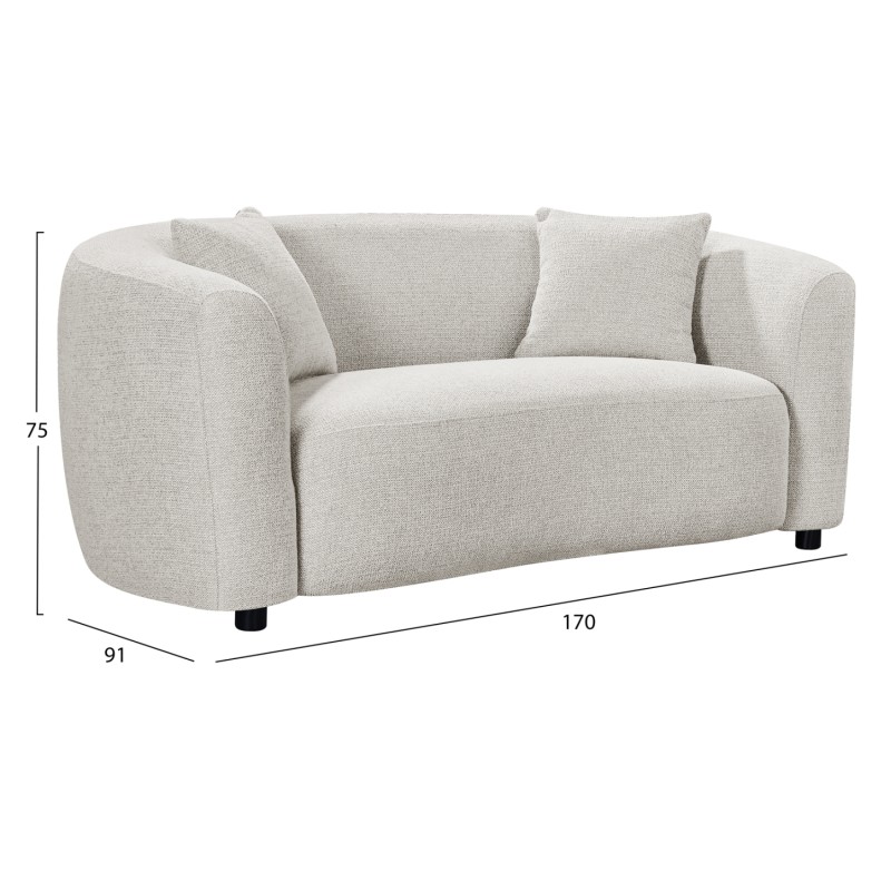 ΚΑΝΑΠΕΣ 2-ΘΕΣΙΟΣ NORD HM3322.02 ΑΝΟΙΧΤΟ ΜΠΕΖ ΥΦΑΣΜΑ 170x91x75Υεκ.