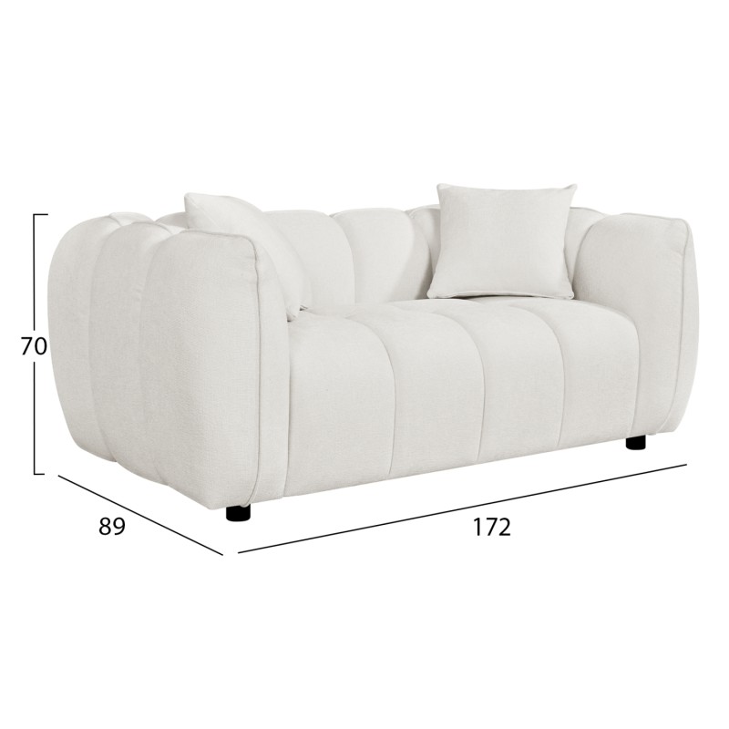 ΚΑΝΑΠΕΣ 2-ΘΕΣΙΟΣ LYKKE HM3324.02 ΕΚΡΟΥ ΥΦΑΣΜΑ 172x89x70Υεκ.