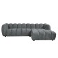 ΚΑΝΑΠΕΣ ΓΩΝΙΑ (ΔΕΞΙΑ) LYKKE HM3326.01R ΓΚΡΙ ΥΦΑΣΜΑ 280x89-165(η γωνία)x70Υεκ