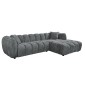 ΚΑΝΑΠΕΣ ΓΩΝΙΑ (ΔΕΞΙΑ) LYKKE HM3326.01R ΓΚΡΙ ΥΦΑΣΜΑ 280x89-165(η γωνία)x70Υεκ