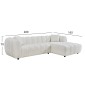 ΚΑΝΑΠΕΣ ΓΩΝΙΑ (ΔΕΞΙΑ) LYKKE HM3326.02R ΕΚΡΟΥ ΥΦΑΣΜΑ 280x89-165(η γωνία)x70Υεκ