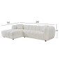 ΚΑΝΑΠΕΣ ΓΩΝΙΑ (ΑΡΙΣΤΕΡΗ) LYKKE HM3326.02L ΕΚΡΟΥ ΥΦΑΣΜΑ 280x89-165(η γωνία)x70Υεκ