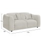 ΚΑΝΑΠΕΣ 2-ΘΕΣΙΟΣ JUNOA HM3334.02 ΕΚΡΟΥ ΥΦΑΣΜΑ 172x89x85Υεκ