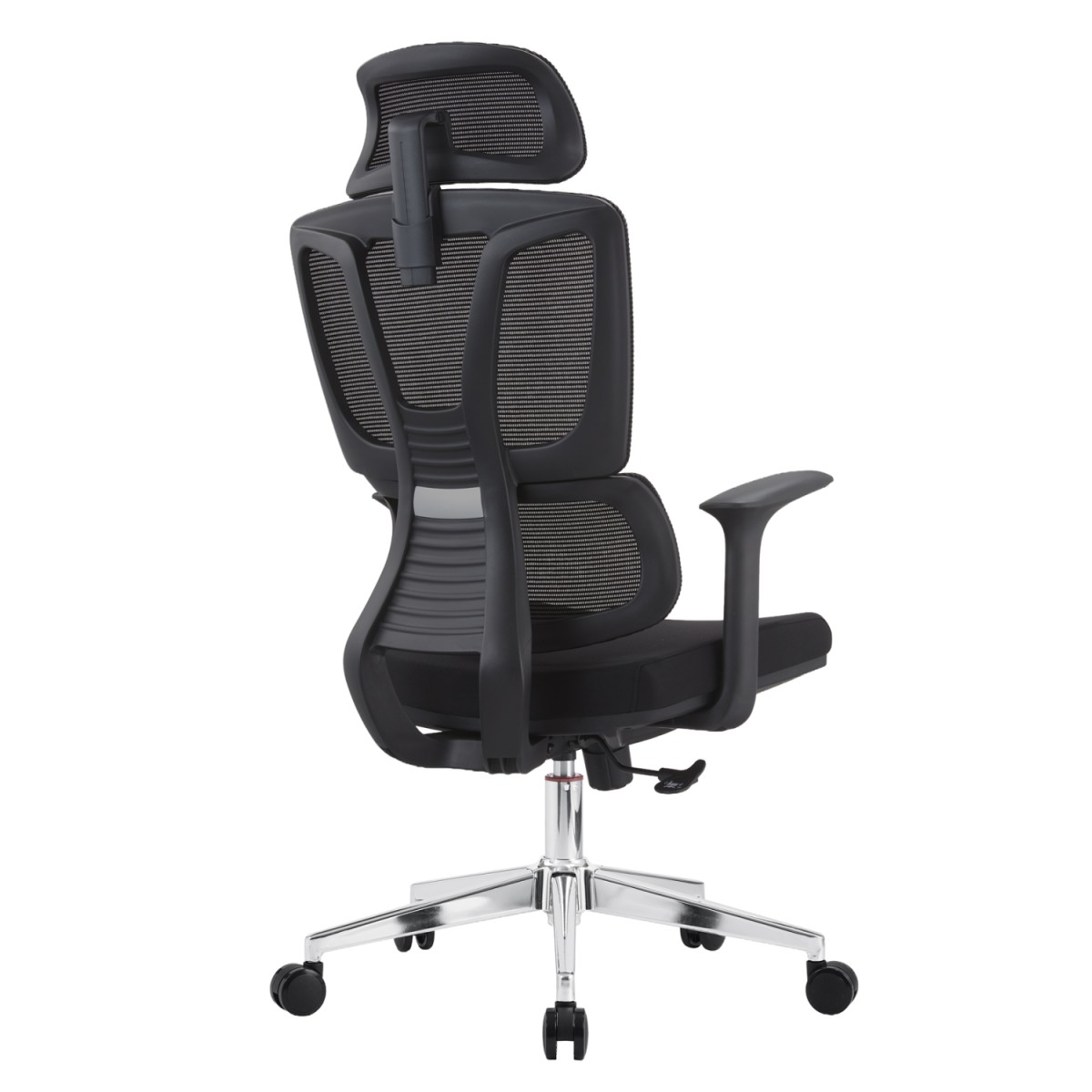 ΚΑΡΕΚΛΑ ΓΡΑΦΕΙΟΥ TASKMASTER HM1216.01 ΜΑΥΡO MESH-ΒΑΣΗ ΧΡΩΜΙΟΥ 69x65x125Υεκ