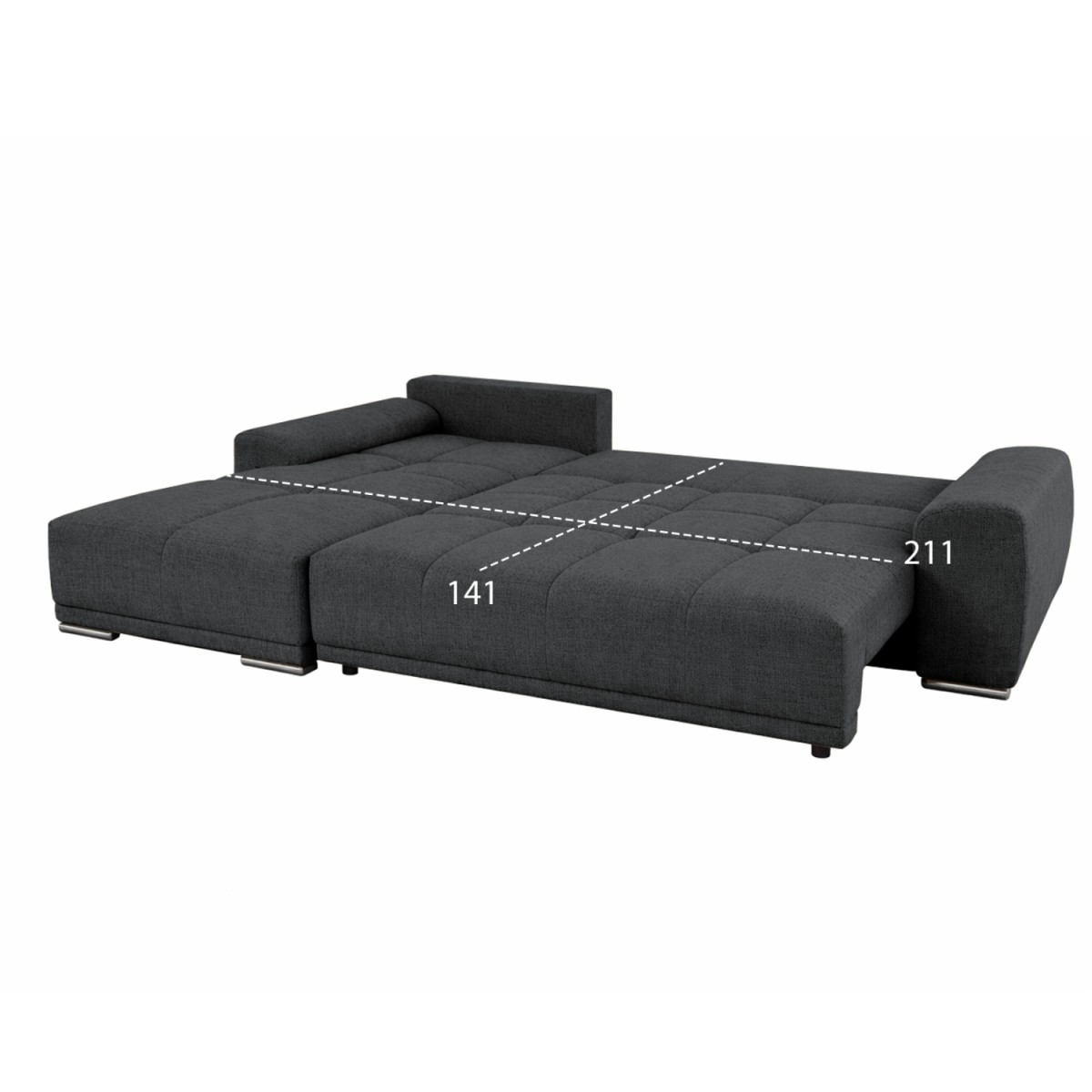 ΚΑΝΑΠΕΣ ΚΡΕΒΑΤΙ ΑΡΙΣΤΕΡΗ ΓΩΝΙΑ COMFYRA HM3336.01L ΓΚΡΙ ΥΦΑΣΜΑ 270x181x75Υεκ