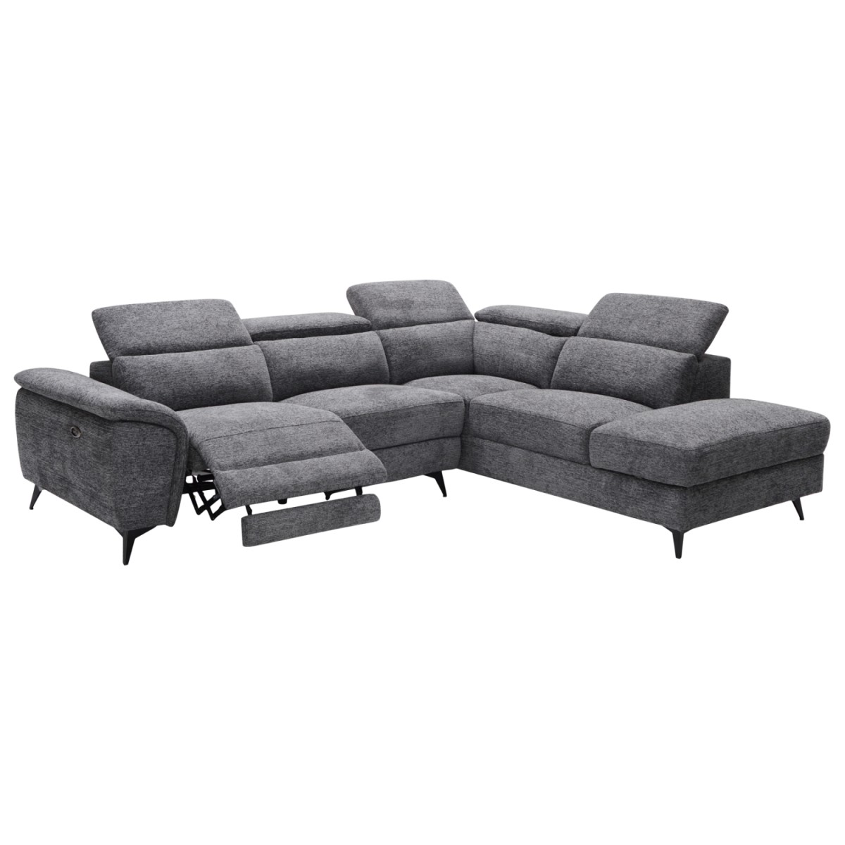 ΚΑΝΑΠΕΣ ΔΕΞΙΑ ΓΩΝΙΑ-ΑΝΑΚΛΙΣΗ & ΑΠΟΘ.ΧΩΡΟΣ-RESTRO HM3339.01R ΓΚΡΙ ΥΦΑΣΜΑ 290x220x80Υεκ